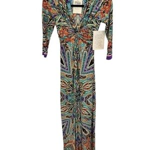 Boston Proper Multicolor Paisley Long Sleeve Dress